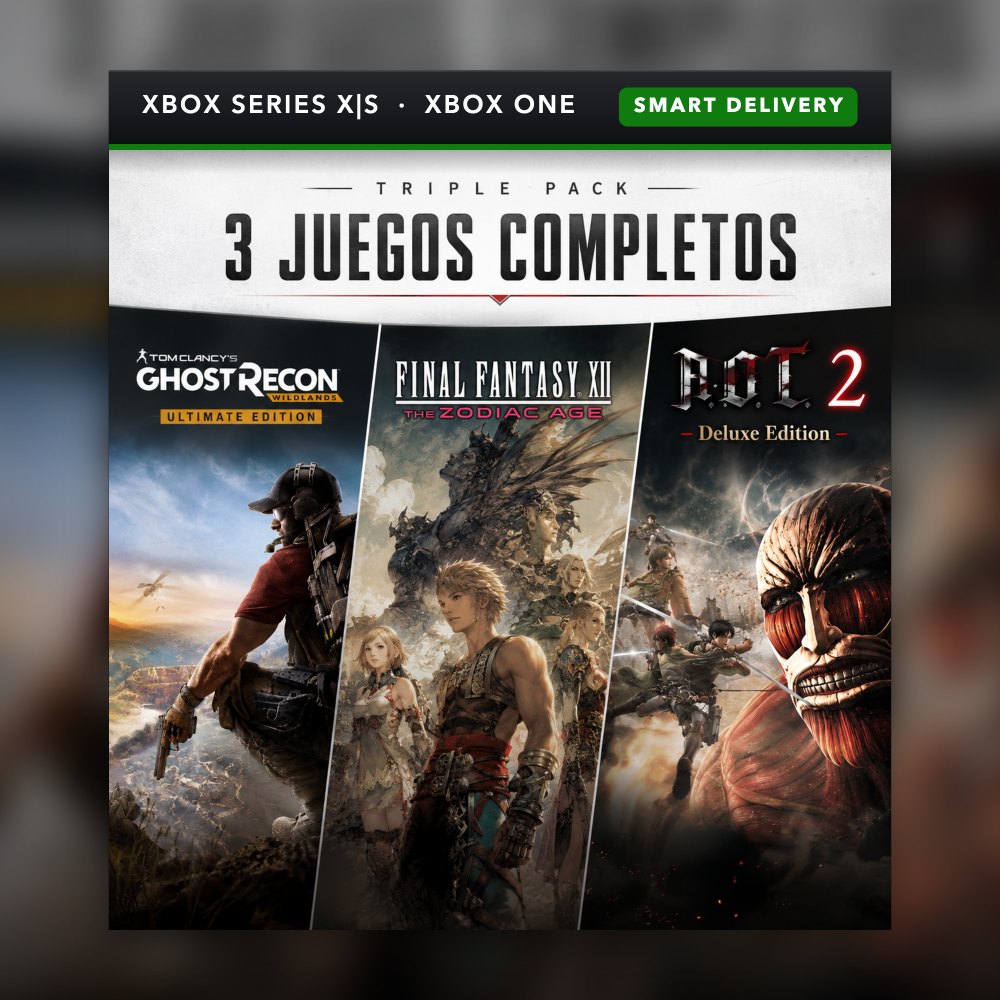 Ghost Recon Wildlands - Ultimate Edition + Final Fantasy XII The Zodiac Age + Attack on Titan 2 - Deluxe Edition PACK